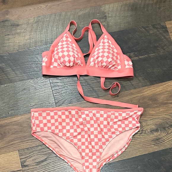 Pink Checkered Bikini Set - Picture 1 of 2